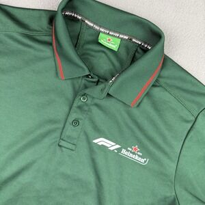 Formula 1 Heineken Licensed Official Shirt‎ Men's Medium F1 Polo Green